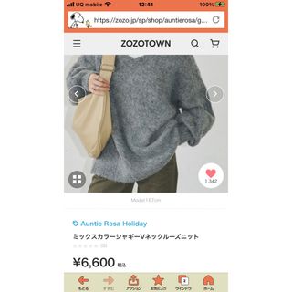 アンティローザ(Auntie Rosa)のAuntie RosaミックスカラーシャギーVネックルーズニット新品　完売品(ニット/セーター)