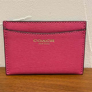 コーチ(COACH)のコーチ COACH レザー　カードケース 名刺入れ　ピンク系　未使用品(名刺入れ/定期入れ)