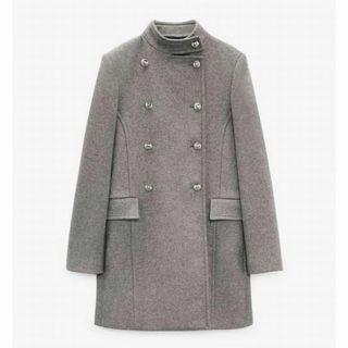 ザラ(ZARA)のZARA ザラ　ナポレオンコート　ウールブレンド　ハイネック　ウール　ボタン(ダウンコート)