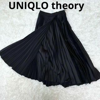 ユニクロ(UNIQLO)のUNIQLO theory プリーツスカート　S 黒(ロングスカート)