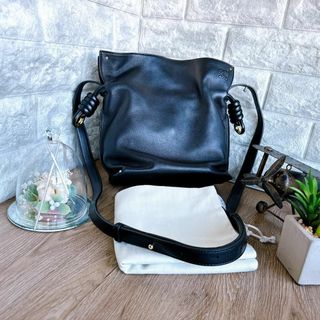 ロエベ(LOEWE)の◇ロエベ◇フラメンコ クラッチ ミニ カーフ ショルダーバッグ 黒 ブランド(ショルダーバッグ)