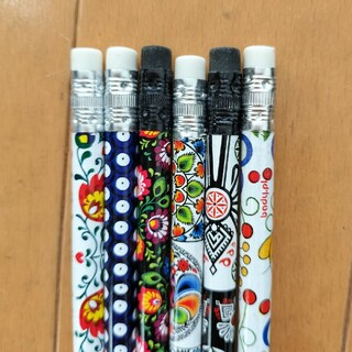【新品】鉛筆 ポーランド製 フォークロア柄 6本セット(鉛筆)
