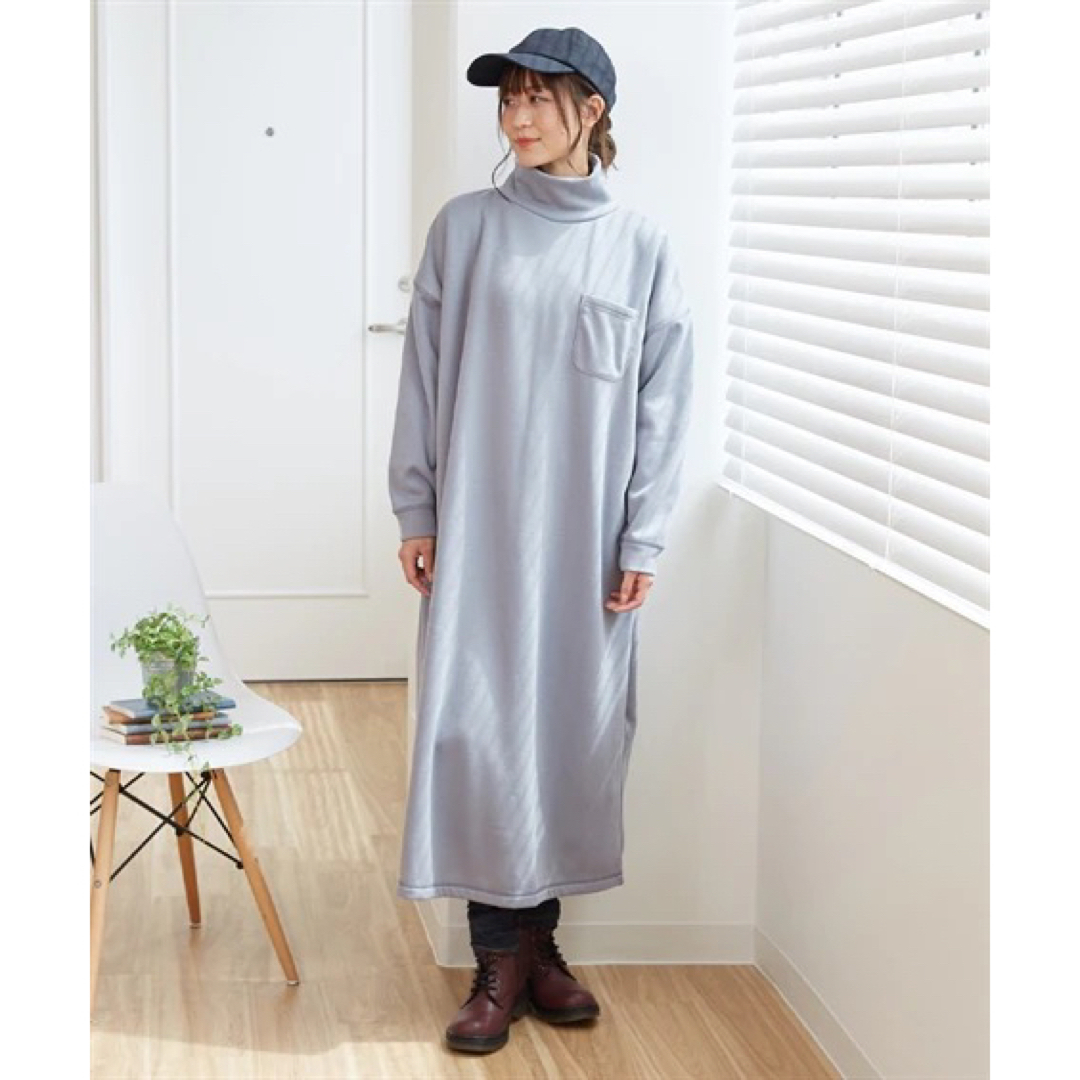 【新品】 あったか裏起毛 マタニティワンピース 授乳服 冬 3L XXL キッズ/ベビー/マタニティのマタニティ(マタニティワンピース)の商品写真