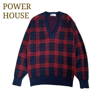 昭和 レトロ Power House アーガイル チェック ニット セーター(ニット/セーター)
