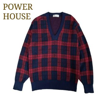 昭和 レトロ Power House アーガイル チェック ニット セーター(ニット/セーター)