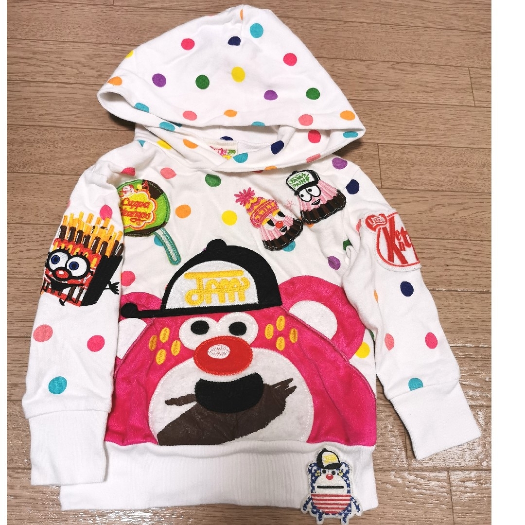 JAM(ジャム)のJAM　フード付きトレーナー　１００センチ キッズ/ベビー/マタニティのキッズ服女の子用(90cm~)(Tシャツ/カットソー)の商品写真