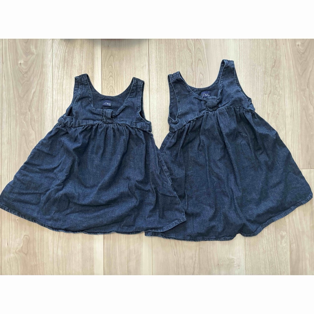 デニム ワンピース 女の子 100cm 110cm キッズ/ベビー/マタニティのキッズ服女の子用(90cm~)(ワンピース)の商品写真