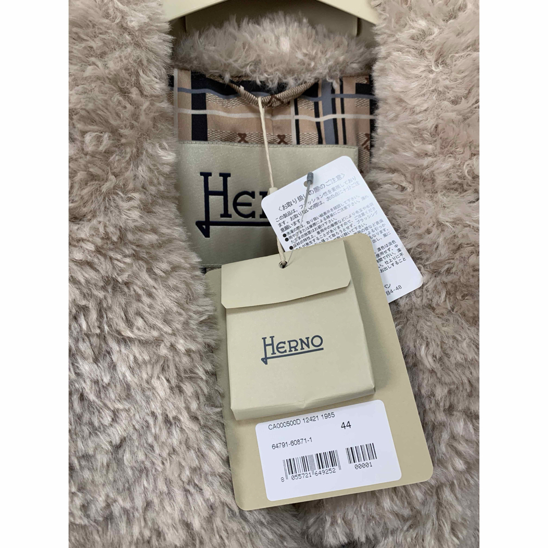 HERNO - 新品 ヘルノ 国内正規 タグ付 カーリー コート ベージュ 44 XL 