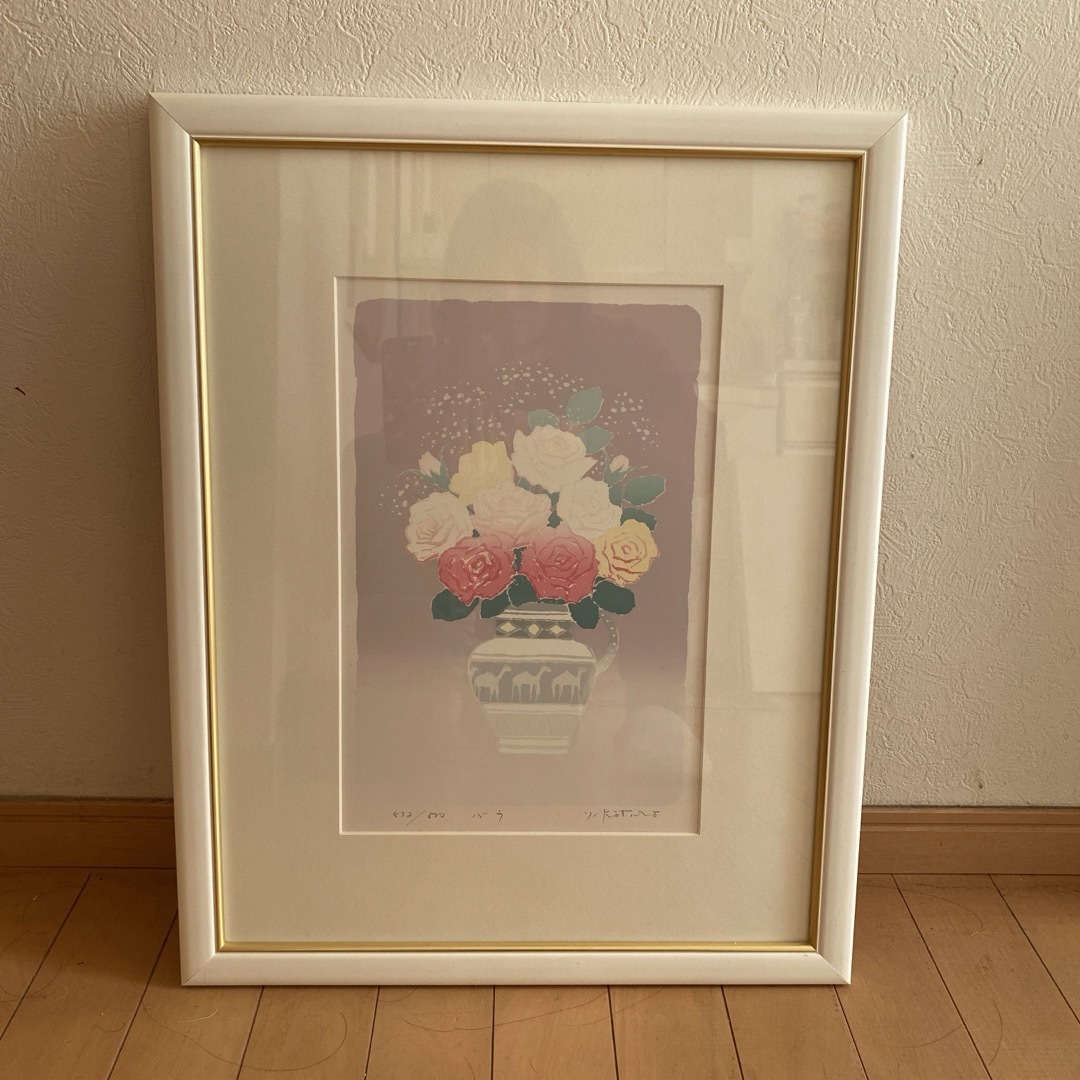 シルクスクリーン版画　472/500ピンクの薔薇　吉岡浩太郎 エンタメ/ホビーの美術品/アンティーク(版画)の商品写真