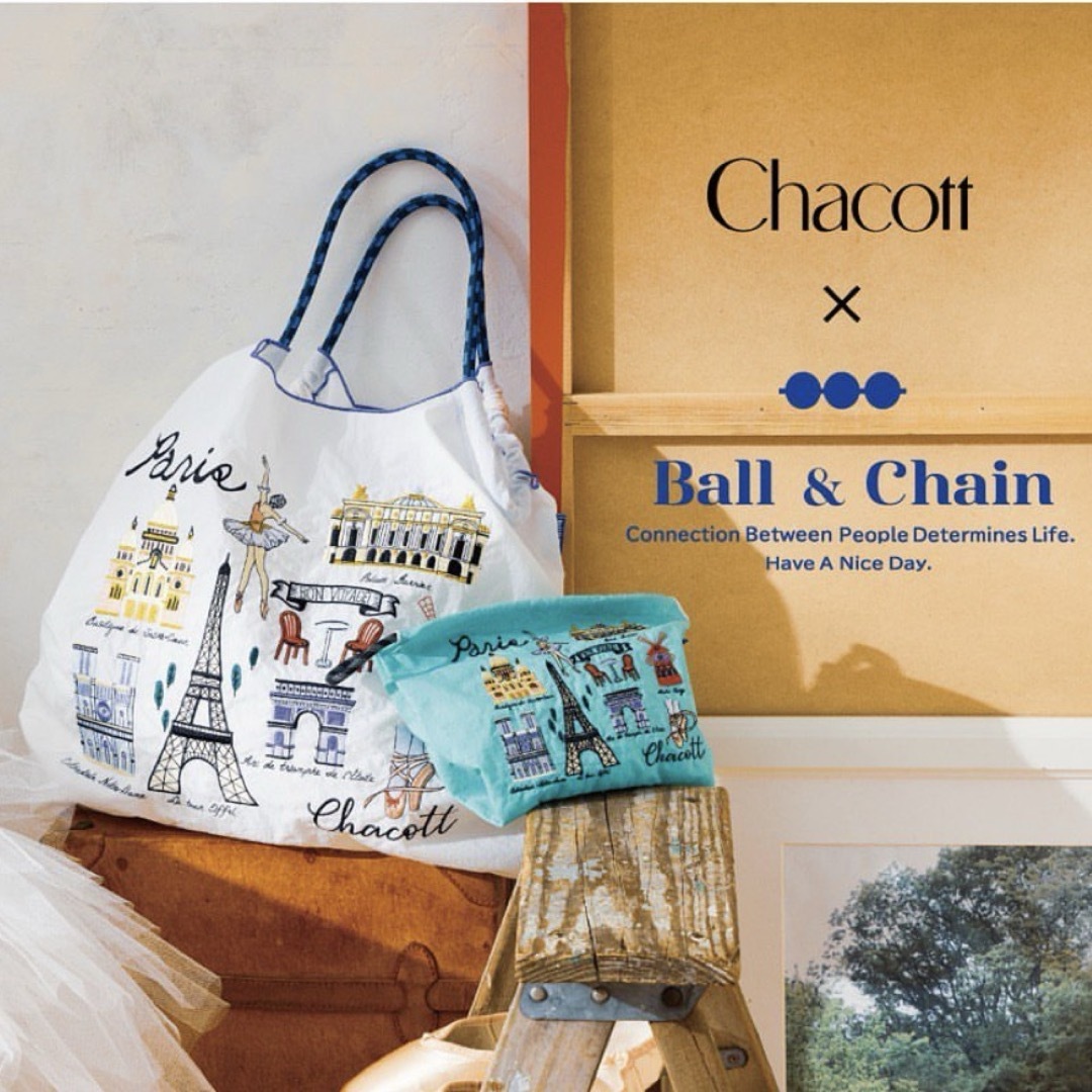 Ball&Chain  ボール＆チェーン　チャコットコラボエコバッグホワイトサイズ