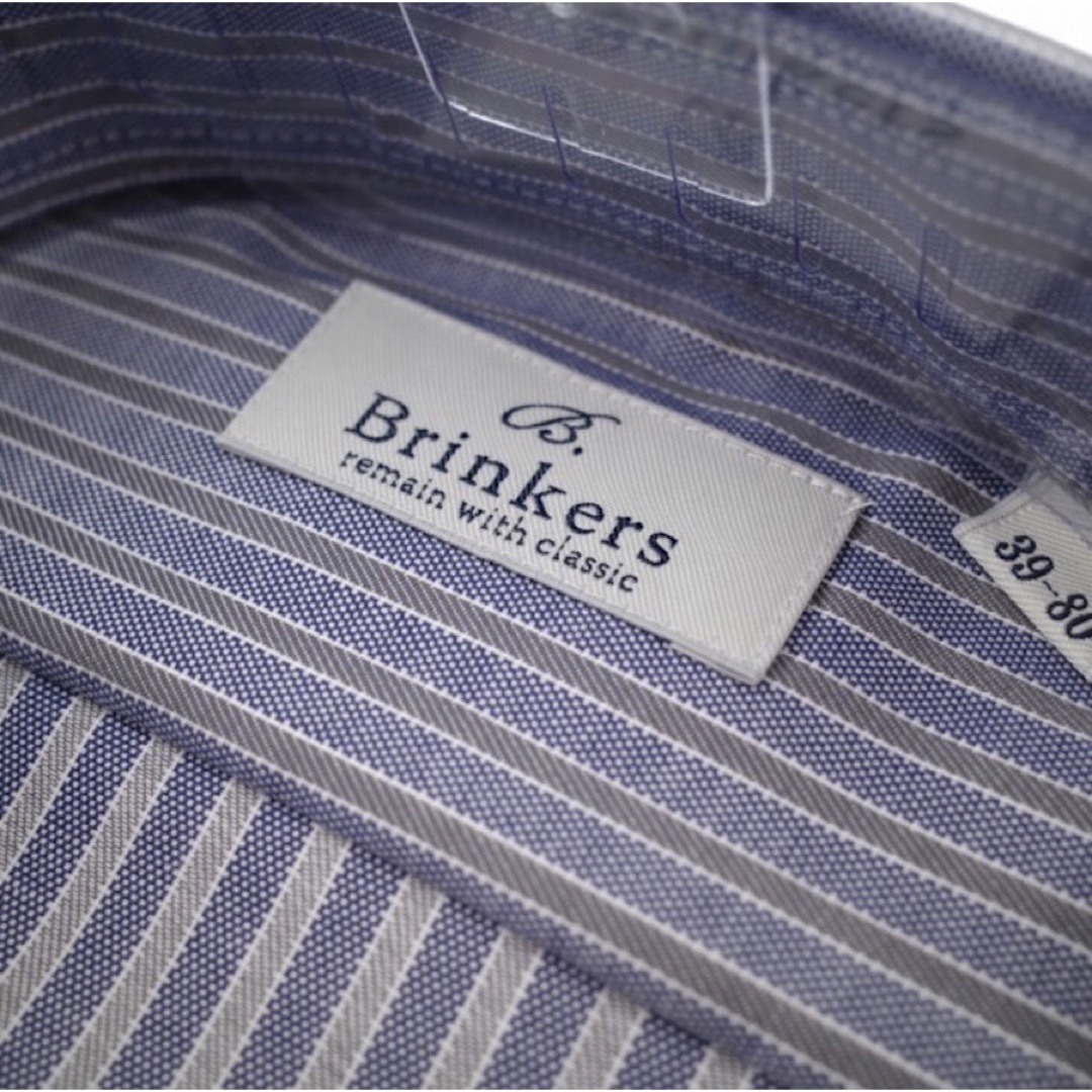 【新品】老舗 Brinkers シャツ ワイドカラー ストライプ 38-80 N メンズのトップス(シャツ)の商品写真