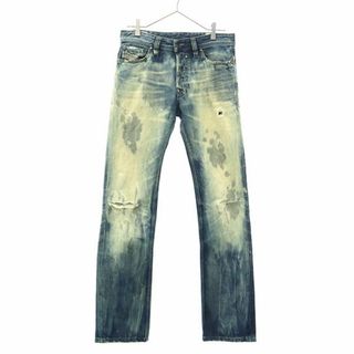 ディーゼル(DIESEL)のディーゼル イタリア製 ストレート デニムパンツ W27 ブルー Diesel SAFADO ボタンフライ ジーンズ レディース 【中古】  【240102】(ショートパンツ)