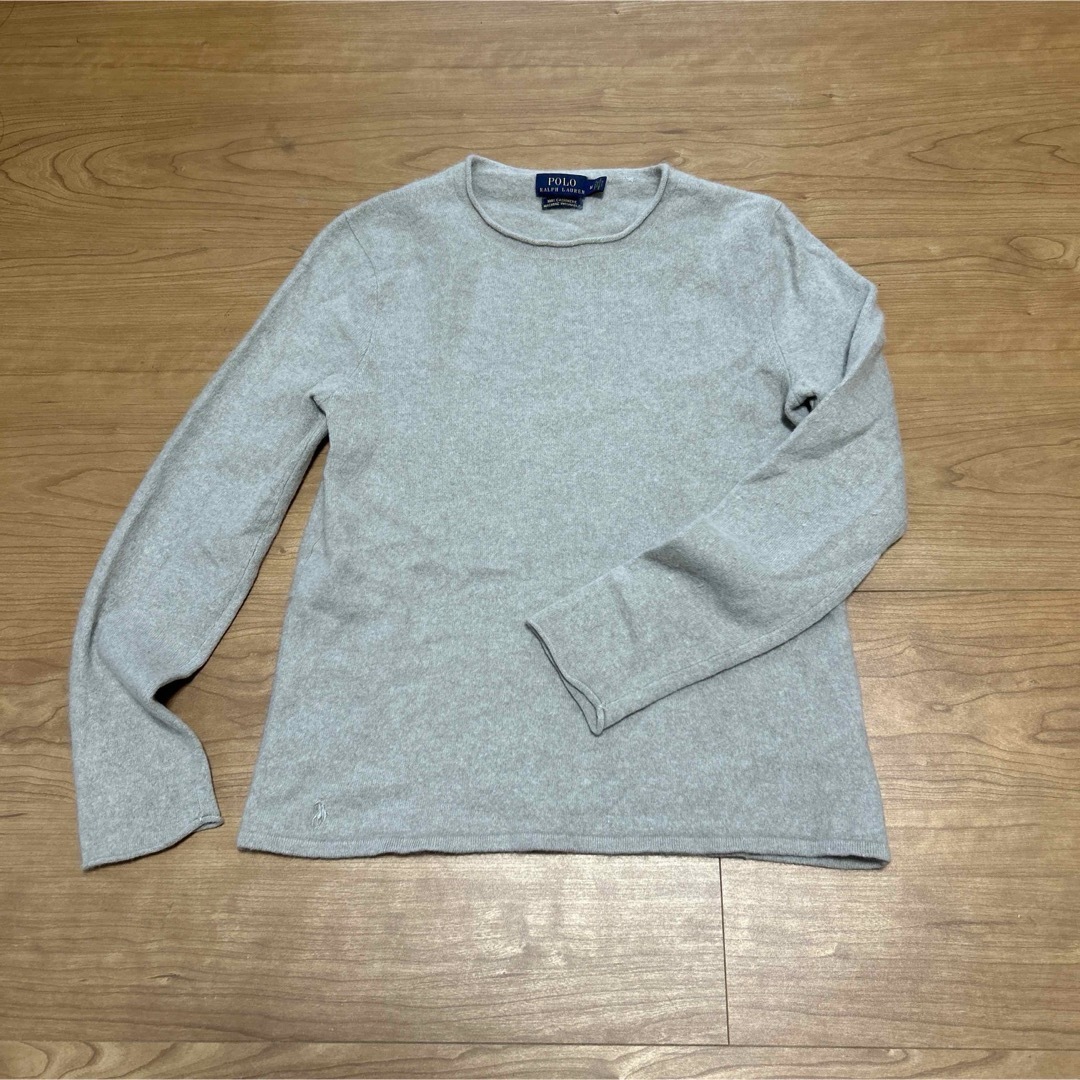 POLO RALPH LAUREN(ポロラルフローレン)の【POLO】カシミヤ100%  ベージュ　セーター　Mサイズ レディースのトップス(ニット/セーター)の商品写真