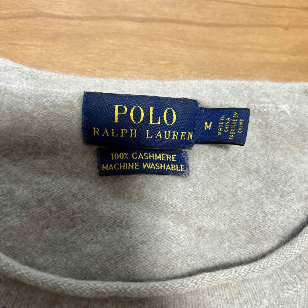 POLO RALPH LAUREN(ポロラルフローレン)の【POLO】カシミヤ100%  ベージュ　セーター　Mサイズ レディースのトップス(ニット/セーター)の商品写真