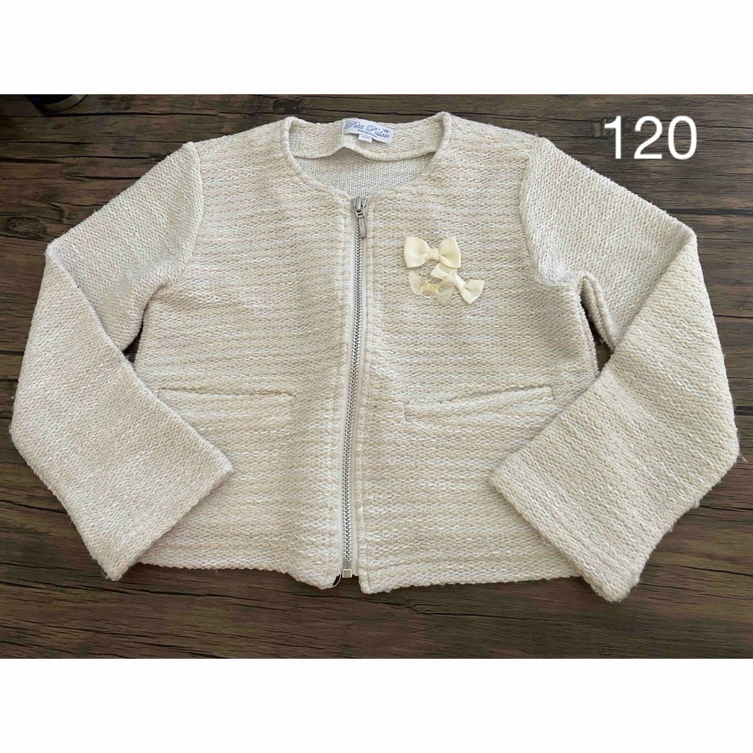 motherways(マザウェイズ)のノーカラージャケット120 キッズ/ベビー/マタニティのキッズ服女の子用(90cm~)(ジャケット/上着)の商品写真