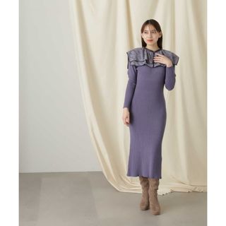 ジルバイジルスチュアート(JILL by JILLSTUART)のJILL by JILL STUART ケープカラーニットワンピース(ロングワンピース/マキシワンピース)