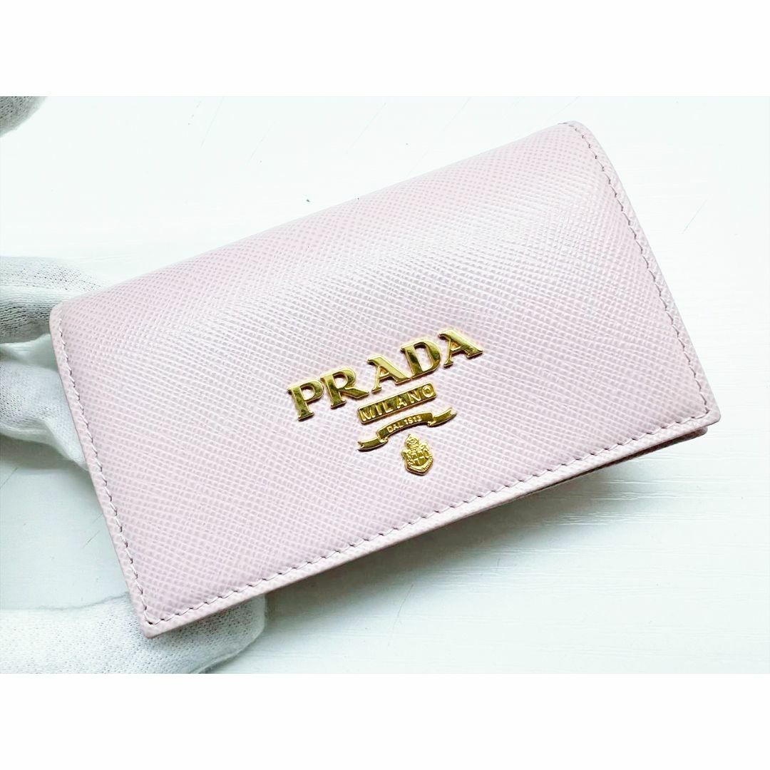 PRADA - 使用感なし 美品 プラダ レザー カードケース 名刺入れ ピンク