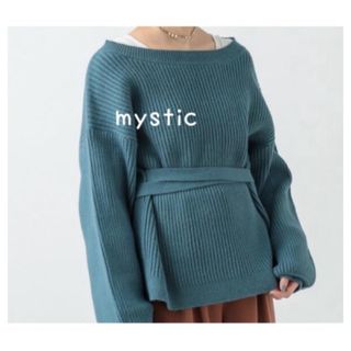 ミスティック(mystic)のミスティックmystic後ろあきリボンニット 新品未使用(ニット/セーター)