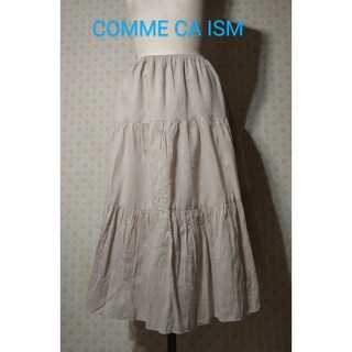 コムサイズム(COMME CA ISM)のCOMME CA ISMベージュコットンスカート(ひざ丈スカート)
