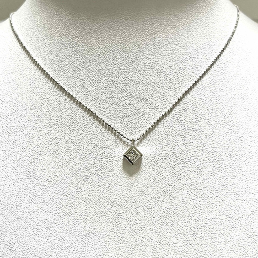 ダイヤモンド プラチナ ネックレス プリンセスカット 鑑別書付 ダイヤモンド プラチナ ネックレス プリンセスカット 鑑別書付