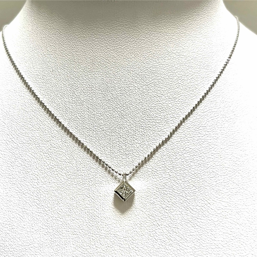 ダイヤモンド プラチナ ネックレス プリンセスカット 鑑別書付 ダイヤモンド プラチナ ネックレス プリンセスカット 鑑別書付