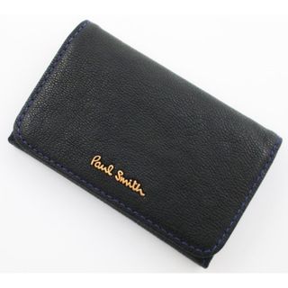 ポールスミス(Paul Smith)の贈り物に☆新品☆箱付 ポールスミス 内側ストライプ 名刺入れ 黒(名刺入れ/定期入れ)