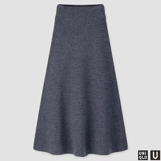 ユニクロ(UNIQLO)の【限定セール】《ユニクロＵ》メランジフレアスカート Ｍサイズ(ロングスカート)