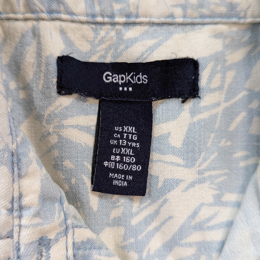 GAP Kids(ギャップキッズ)の新品未使用品☆GapKids　160センチ　ボタニカル柄シャツワンピース キッズ/ベビー/マタニティのキッズ服女の子用(90cm~)(ワンピース)の商品写真