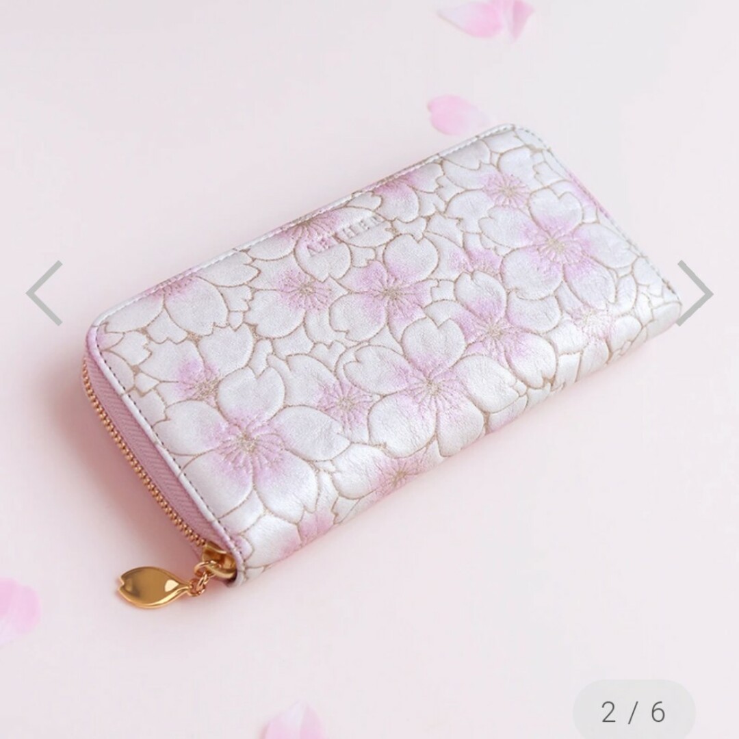 ♡AETHER♡SAKURA サクラ♡イタリア製 桜柄レザー長財布（ファスナー レディースのファッション小物(財布)の商品写真