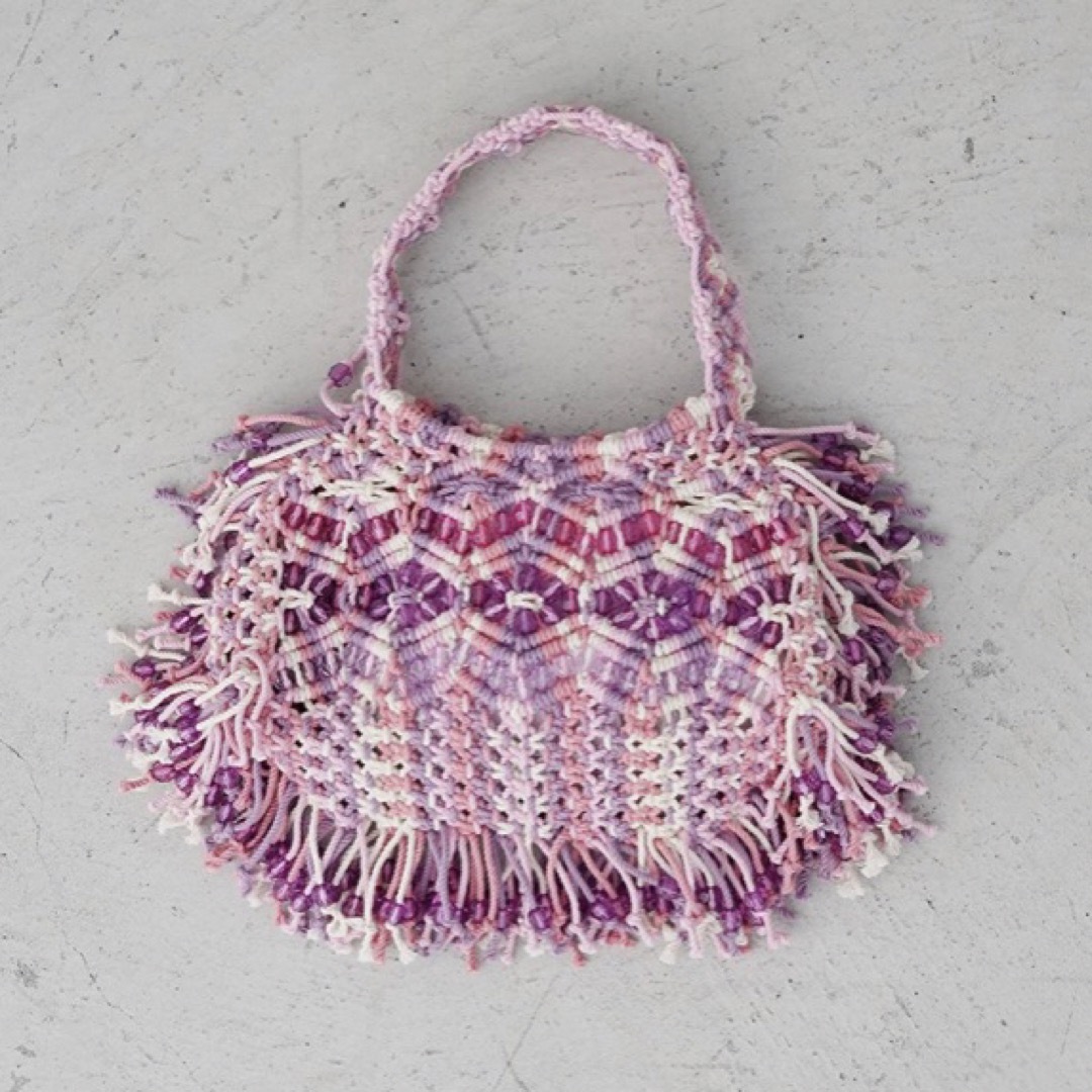 FREEカラーピンクMame Kurogouchi Macrame Beaded Hand Bag