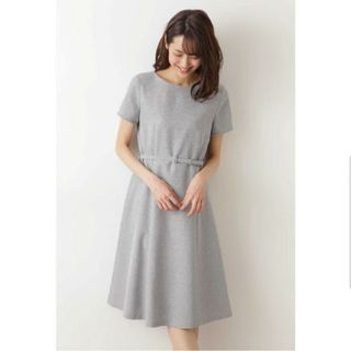 ナチュラルビューティーベーシック(NATURAL BEAUTY BASIC)の(新品)NBB [洗える]シャークリン フィット&フレアワンピース(ひざ丈ワンピース)