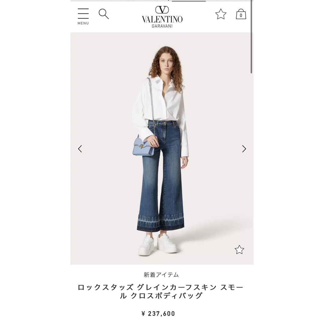 VALENTINO(ヴァレンティノ)のValentino ロックスタッズ グレインカーフスキンバッグ レディースのバッグ(ショルダーバッグ)の商品写真