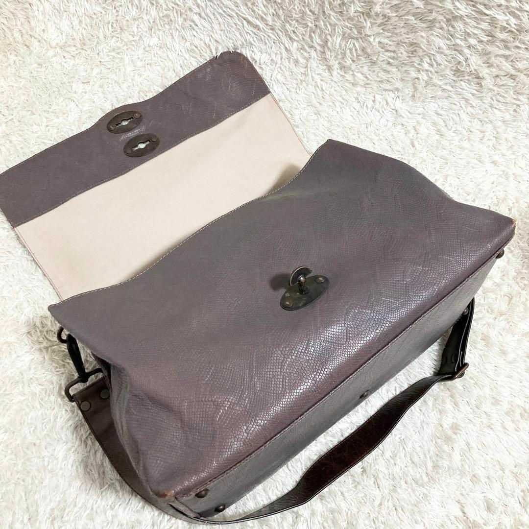 ZANELLATO(ザネラート)の希少 ザネラート ポスティーナ L エキゾチックレザー 2way ブラウン系 メンズのバッグ(ショルダーバッグ)の商品写真