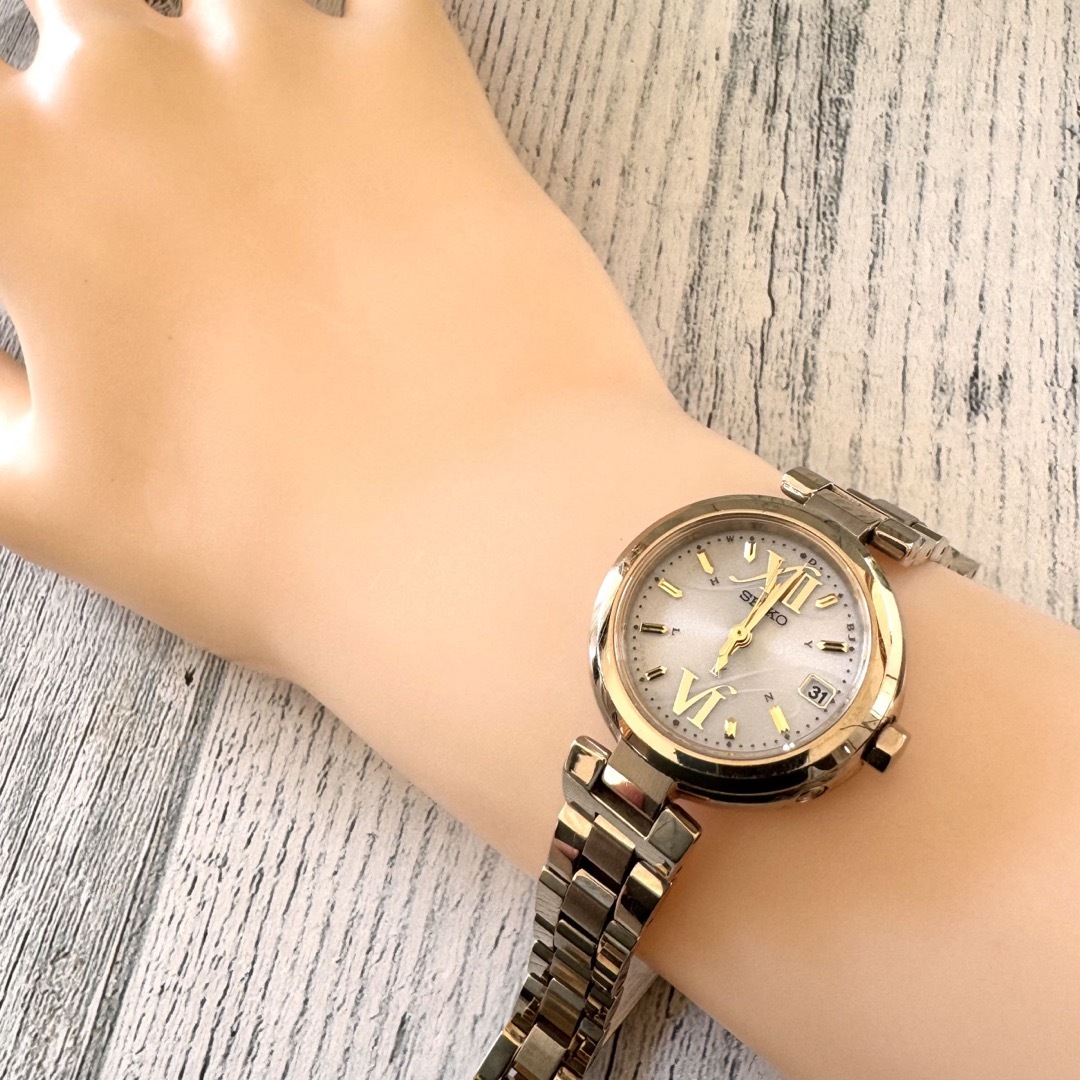 【動作良好】SEIKO ルキア 腕時計 1B22-0AC0 電波ソーラー