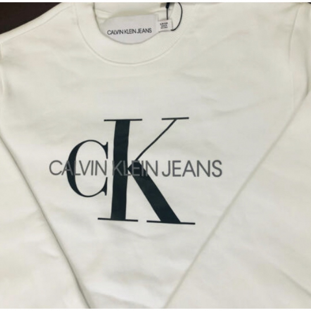 Calvin Klein(カルバンクライン)のスウェット トレーナー CK カルバンクライン ロゴ ホワイト US/Lサイズ メンズのトップス(スウェット)の商品写真