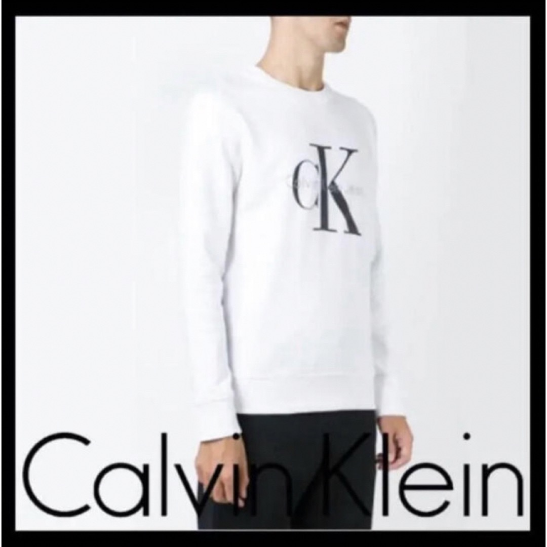 Calvin Klein(カルバンクライン)のスウェット トレーナー CK カルバンクライン ロゴ ホワイト US/Lサイズ メンズのトップス(スウェット)の商品写真