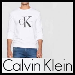 カルバンクライン(Calvin Klein)のスウェット トレーナー CK カルバンクライン ロゴ ホワイト US/Lサイズ(スウェット)