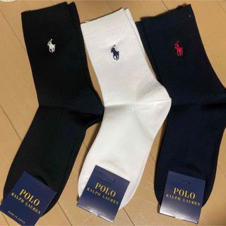 ポロラルフローレン(POLO RALPH LAUREN)のPOLOラルフローレン·定価3900円【Ladies】ソックス3点セット新品(ソックス)