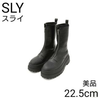 スライ(SLY)の美品 スライ フロントジップ トラックソール ブーツ エモダ ミスティック(ブーツ)