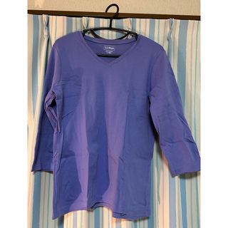 エルエルビーン(L.L.Bean)のL.L.Bean 七分袖Larkspurカラー Vネック Lサイズ　綿100%(Tシャツ(長袖/七分))