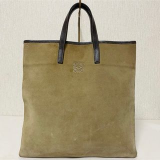 ロエベ(LOEWE)のLOEWE ロエベ ロゴ スウェード レザー トートバッグ ブラウン(トートバッグ)