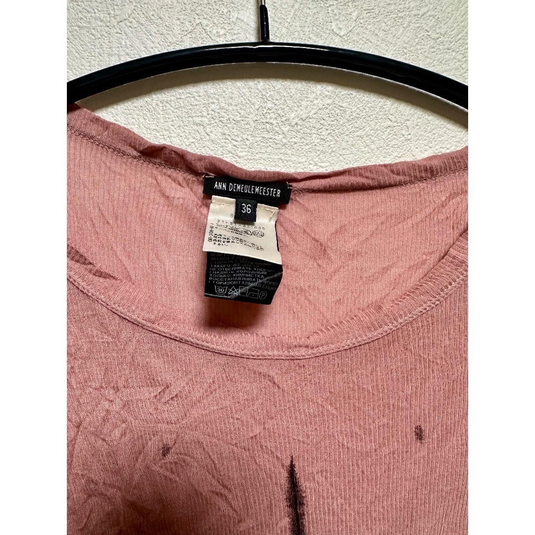 Ann Demeulemeester(アンドゥムルメステール)のAnn Demeulemeester 長袖Tシャツ ピンク レディースのトップス(Tシャツ(長袖/七分))の商品写真