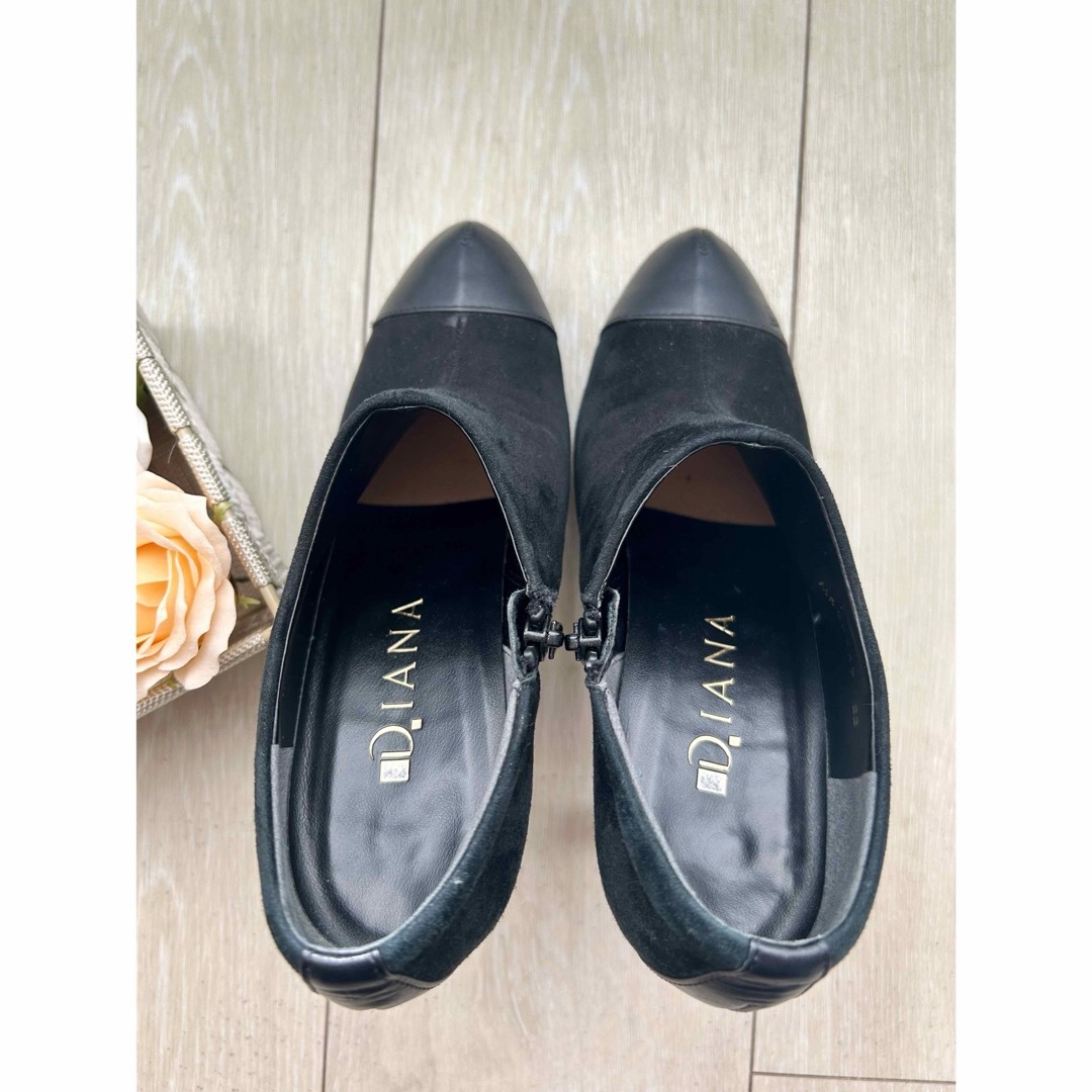 DIANA(ダイアナ)のDIANA　異素材　ブーティ　黒　22　レザー×スエード レディースの靴/シューズ(ブーティ)の商品写真