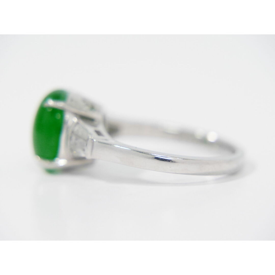 本物 ヒスイ 翡翠 ダイヤモンド 0.30ct Pt900 リング 指輪 13号 本物 ヒスイ 翡翠 ダイヤモンド 0.30ct Pt900 リング 指輪 13号