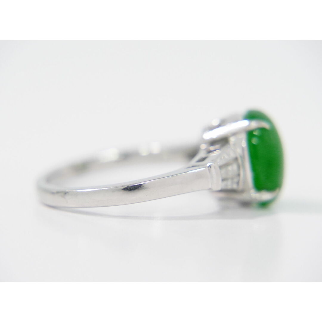 本物 ヒスイ 翡翠 ダイヤモンド 0.30ct Pt900 リング 指輪 13号 本物 ヒスイ 翡翠 ダイヤモンド 0.30ct Pt900 リング 指輪 13号