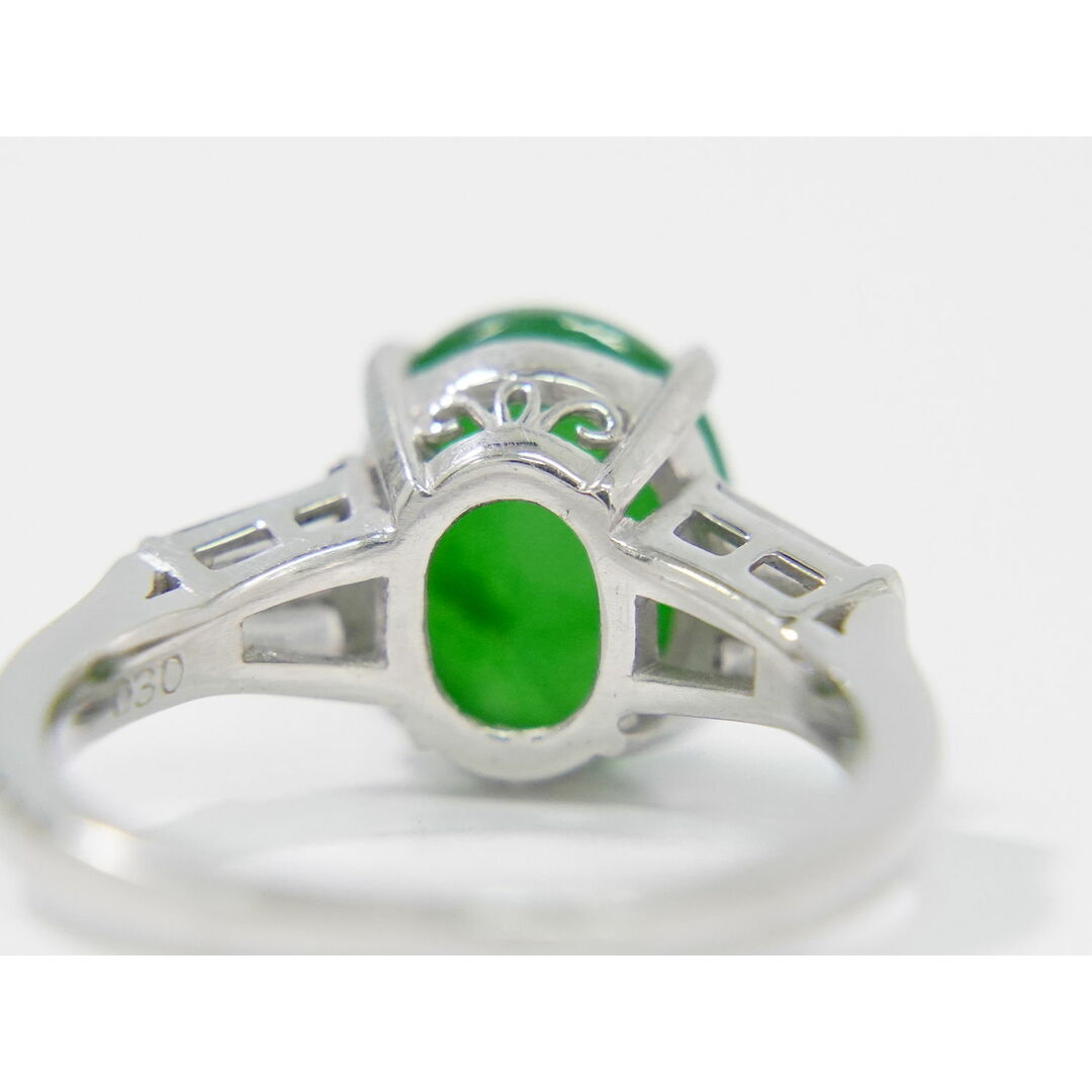 本物 ヒスイ 翡翠 ダイヤモンド 0.30ct Pt900 リング 指輪 13号 本物 ヒスイ 翡翠 ダイヤモンド 0.30ct Pt900 リング 指輪 13号