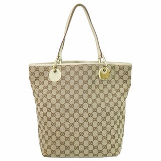 グッチ(Gucci)の本物 グッチ GUCCI GGキャンバス トートバッグ ハンドバッグ ベージュ 120836 バッグ 中古(トートバッグ)