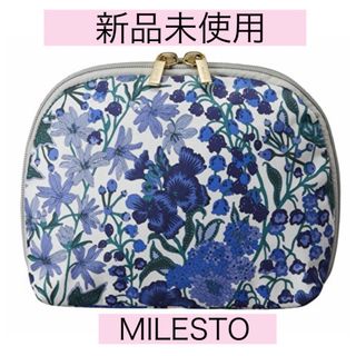 ミレスト(MILESTO)の新品タグ付　完売　MILESTOミレスト リバティプリント ポーチ　ブルー(ポーチ)