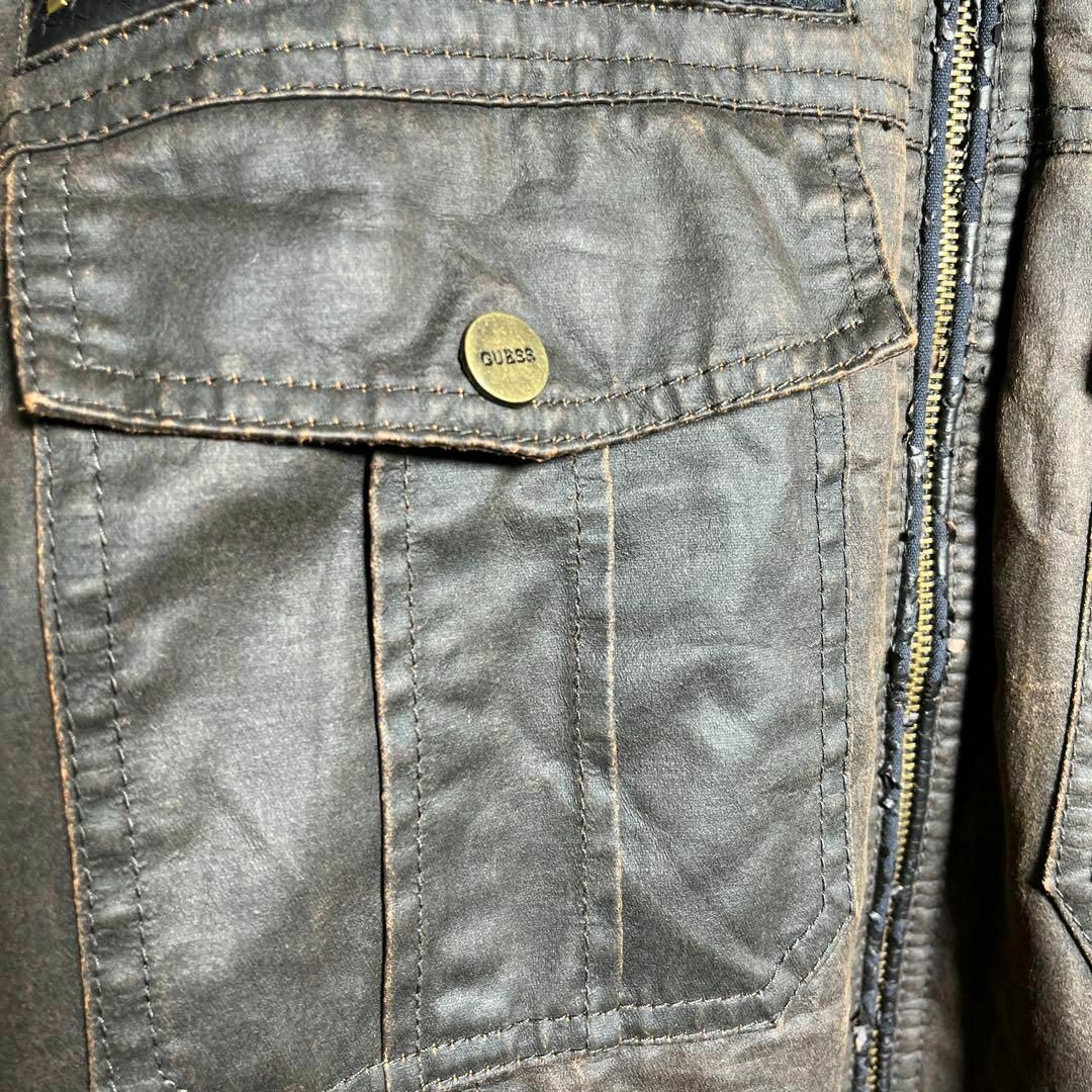 GUESS(ゲス)のGUESS 古着 フェイクレザー ジャケット インナー ボア ヴィンテージ L メンズのジャケット/アウター(ミリタリージャケット)の商品写真
