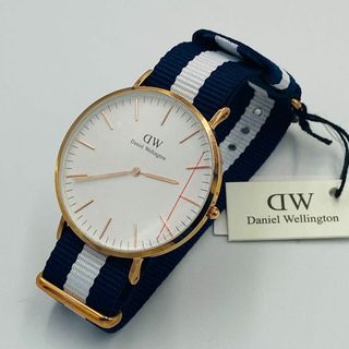 ダニエルウェリントン(Daniel Wellington)の未使用品 ★ダニエルウェリントン★ 腕時計 大 ゴールド ネイビー ホワイト(腕時計)